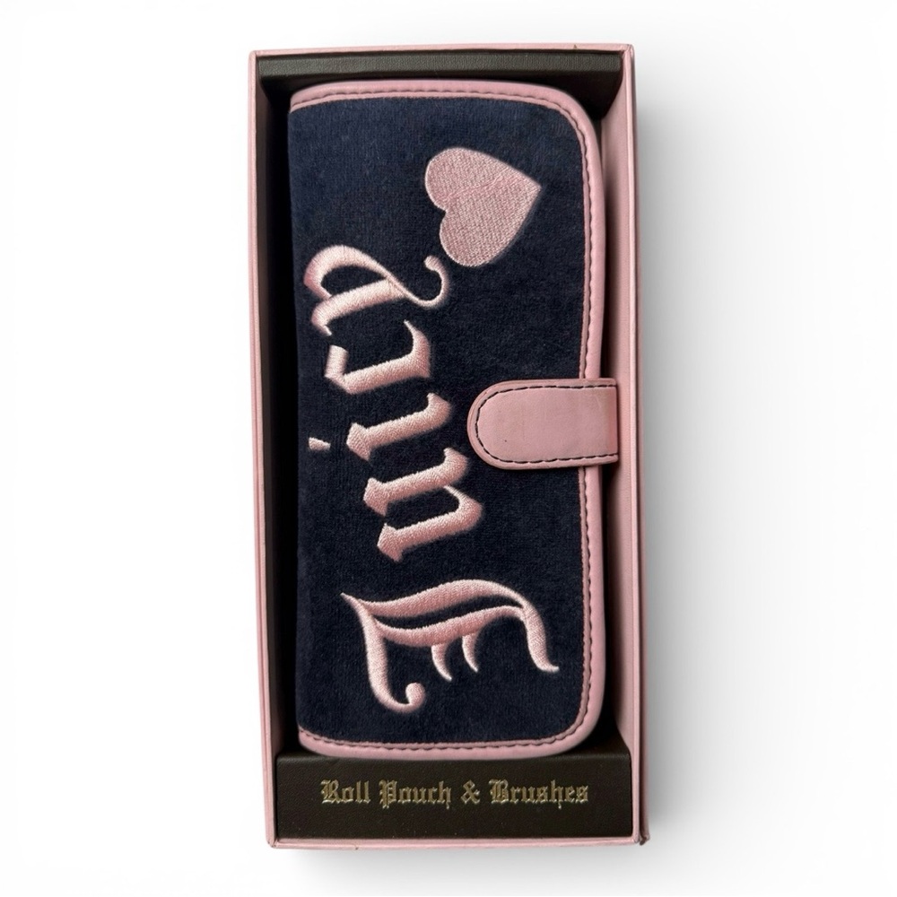 Juicy Couture Makeup Roll Pouch & Brushes